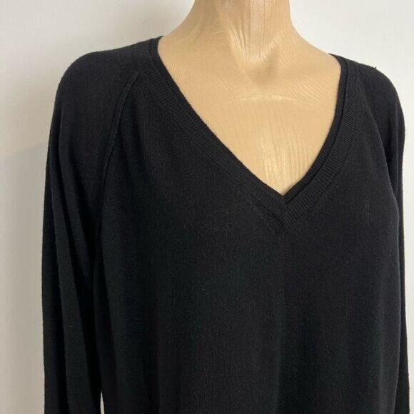 La Fee Marboutee Size 3 Medium Women’s Long Sleeve Black Sweater Sheer Back V - Picture 7 of 16
